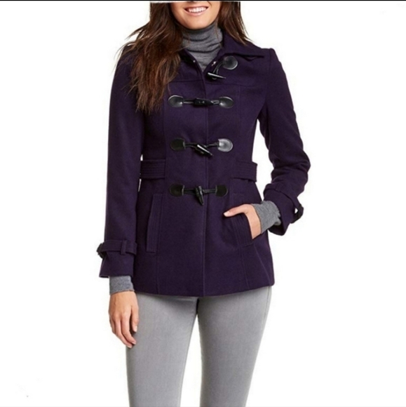 GUC Tulle Anthropologie Purple Toggle Pea Coat XS - Picture 1 of 7